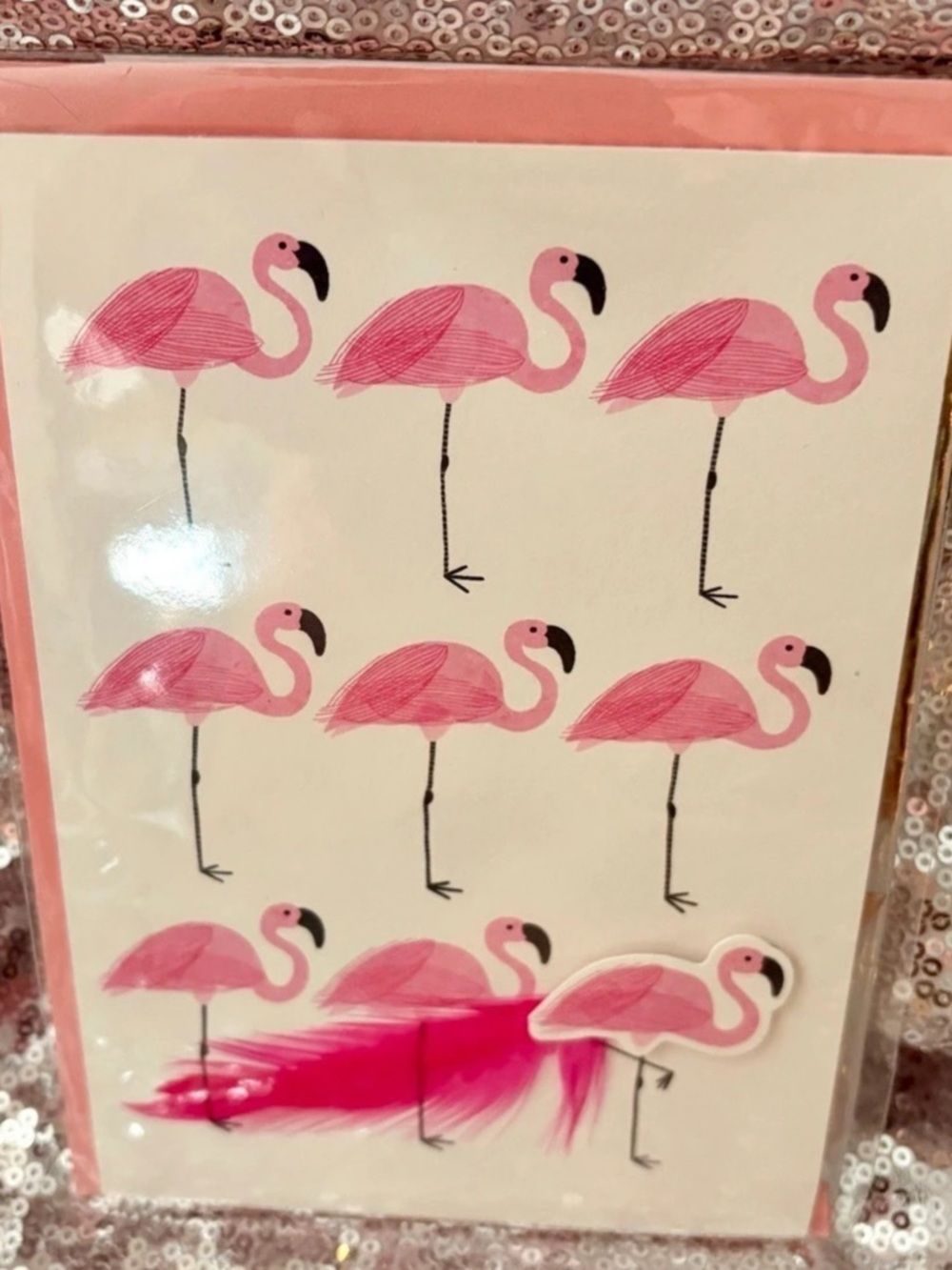 Signature Flamingo Greeting Card Pink NWT